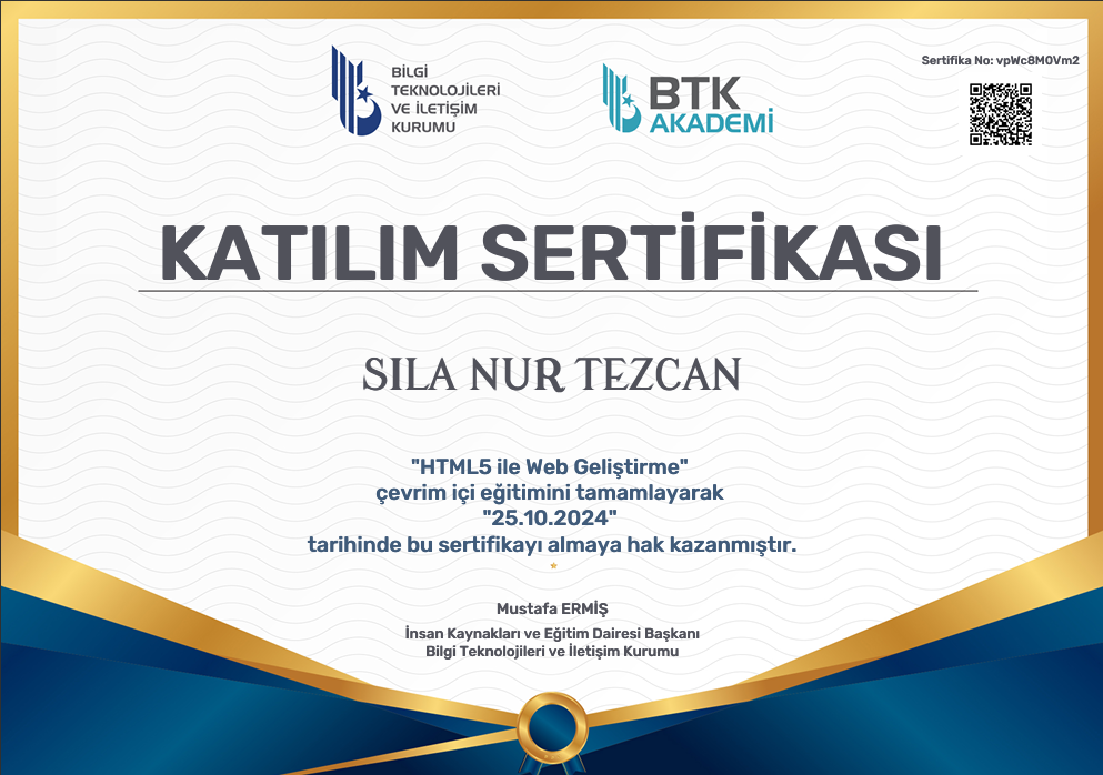 HTML & CSS Sertifikası